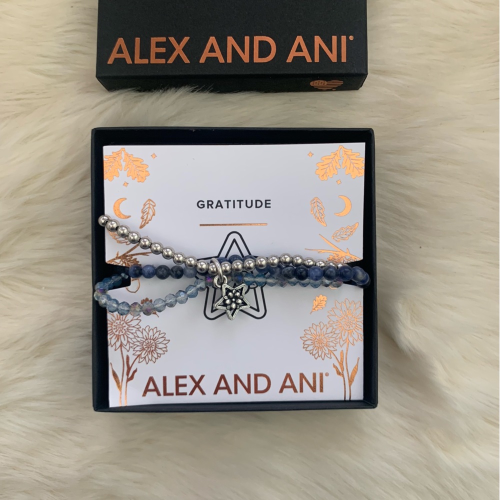 NWT Alex and Ani Token of Happiness Star Beaded Stretch Bracelet